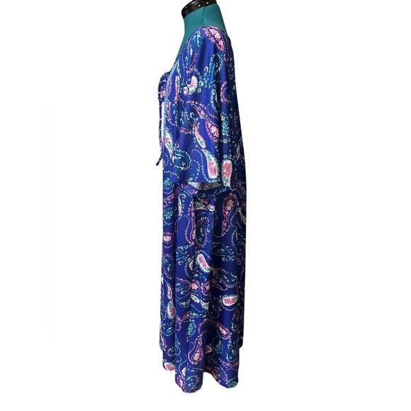 ONLY NECESSITIES Floral Patchwork Print Maxi Dress Size 3X Cotton Boho Colorful - Picture 3 of 11
